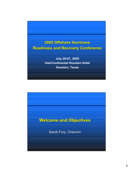 Welcome and Objectives