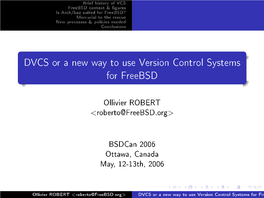 DVCS Or a New Way to Use Version Control Systems for Freebsd