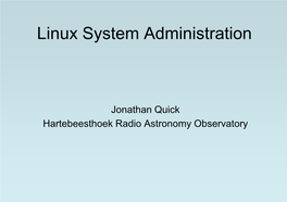 Linux System Administration