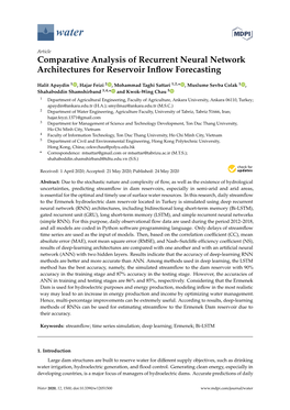 Comparative Analysis of Recurrent Neural Network Architectures for Reservoir Inﬂow Forecasting
