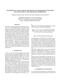 Psychovisual Evaluation of the Effect of Color Spaces and Color Quantification in Jpeg2000 Image Compression