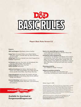 D&D Player's Basic Rules V0.2