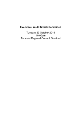 Executive, Audit & Risk Committee Agenda October 2018