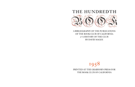 The Hundredth Book