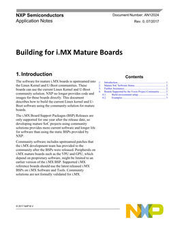 Building for I.MX Mature Boards