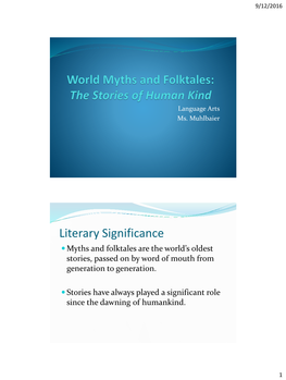 World Myths and Folktales: the Stories of Human Kind