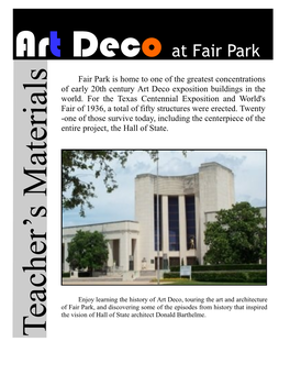 Art Deco at Fair Park