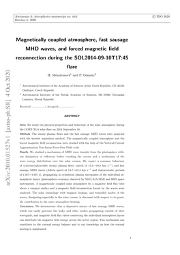 Magnetically Coupled Atmosphere, Fast Sausage MHD Waves, and Forced