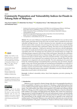 Community Preparation and Vulnerability Indices for Floods in Pahang State of Malaysia