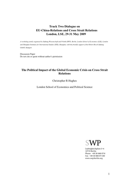 The Impact of the Global Economic Crisis on Cross Strait Relatiions