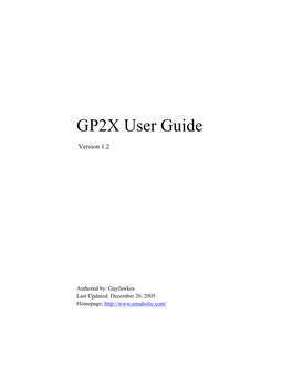 Gamepark GP2X Owner's Manual