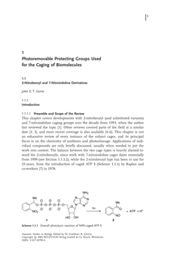 Photoremovable Protecting Groups Used for the Caging of Biomolecules