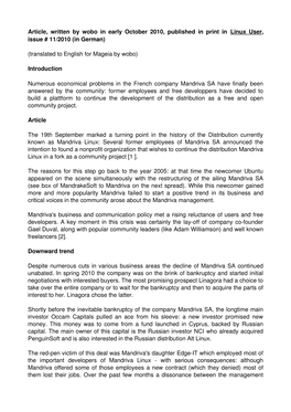 Article, Written by Wobo in Early October 2010, Published in Print in Linux User, Issue # 11/2010 (In German)