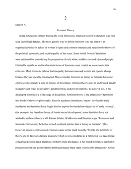 Section A. Feminist Theory in Late-Nineteenth-Century France, The