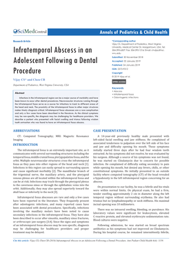 Infratemporal Abscess in an Adolescent Following a Dental Procedure