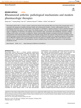 Pathological Mechanisms and Modern Pharmacologic Therapies