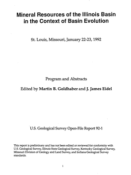 Mineral Resources of the Illinois Basin in the Context of Basin Evolution