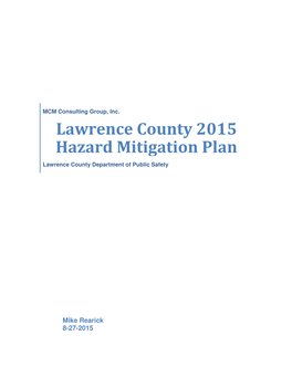 Lawrence County 2015 Hazard Mitigation Plan Lawrence County Department of Public Safety