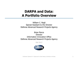 DARPA and Data: a Portfolio Overview