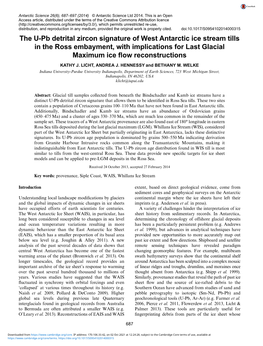 The U-Pb Detrital Zircon Signature of West Antarctic Ice Stream Tills in The