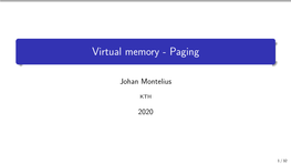 Virtual Memory - Paging