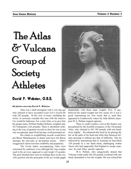 The Atlas & Vulcana Group of Society Athletes