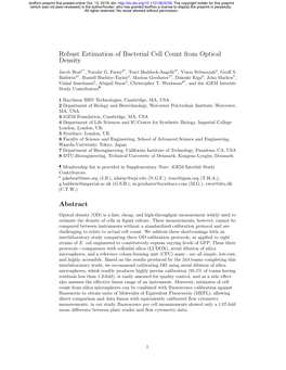 Robust Estimation of Bacterial Cell Count from Optical Density