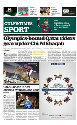 Olympics-Bound Qatar Riders Gear up for Chi Al Shaqab Qatar Has a Strong Squad Built Around Four Key Riders Who Were the Mainstay of the Team Last Year