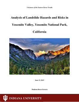 Analysis of Landslide Hazards and Risks in Yosemite Valley, Yosemite