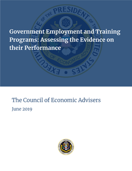 Government Employment and Training Programs: Assessing the Evidence on Their Performance
