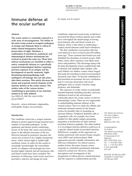 Immune Defense at the Ocular Surface