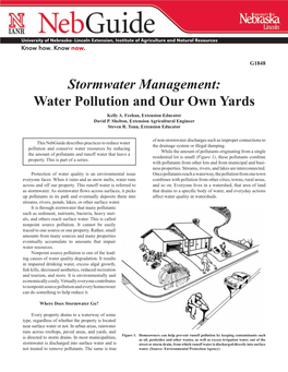 Stormwater Management: Water Pollution and Our Own Yards Kelly A