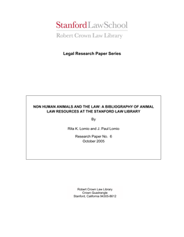 Legal Research Paper Series