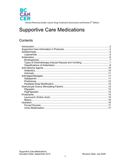 Supportive Care Medications