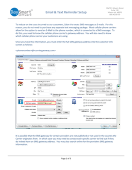 Email & Text Reminder Setup