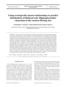 Using Ecologically Based Relationships to Predict Distribution of Flathead Sole Hippoglossoides Elassodon in the Eastern Bering Sea