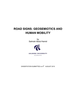 Road Signs: Geosemiotics and Human Mobility
