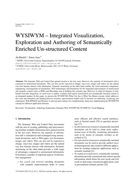 WYSIWYM – Integrated Visualization, Exploration and Authoring of Semantically Enriched Un-Structured Content