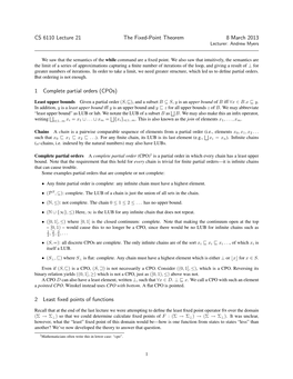 The Fixed-Point Theorem 8 March 2013 Lecturer: Andrew Myers