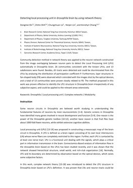 Detecting Local Processing Unit in Drosophila Brain by Using Network Theory