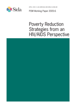 Poverty Reduction Strategies from an HIV/AIDS Perspective