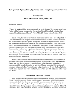 Nixon's Caribbean Milieu, 1950–1968