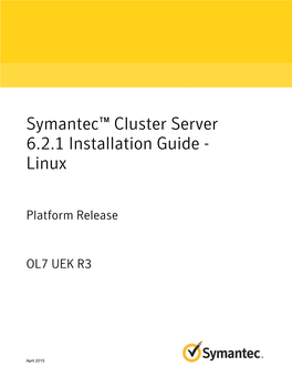 Symantec™ Cluster Server 6.2.1 Installation Guide - Linux