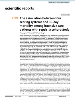 The Association Between Four Scoring Systems and 30-Day Mortality Among Intensive Care Patients with Sepsis