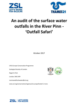An Audit of the Surface Water Outfalls in the River Pinn - ‘Outfall Safari’