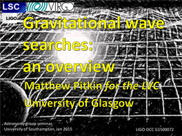 Searching for Gravitational Waves