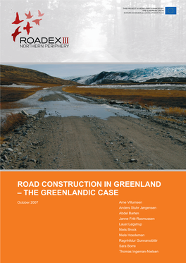 Road Construction in Greenland – the Greenlandic Case