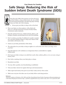 Safe Sleep: Reducing the Risk of Sudden Infant Death Syndrome (SIDS)