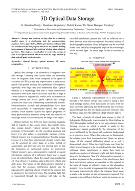 3D Optical Data Storage