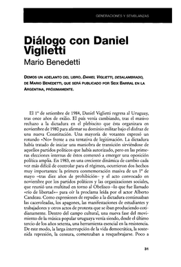 Diálogo Con Daniel Viglietti / Mario Benedetti